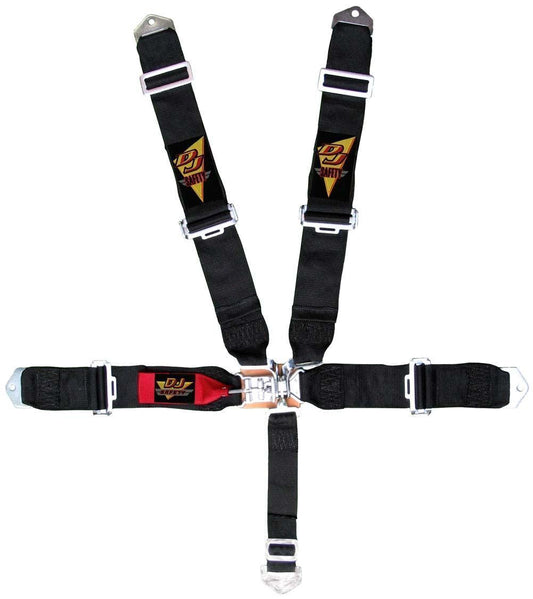 DJ Safety DJ333930-LG 5 Point 3" Latch Type Racing Harness Black SFI 16.1