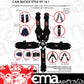 DJ Safety DJ431612 5 Point 3" Cam Lock Harness Black Bolt-In SFI 16.1