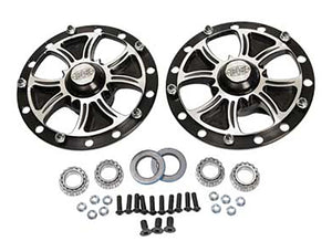 DMI DMI-SRC1964 Front Wheel Hubs Tetris Style - Black Anodize Finish suit src-2000 Spindles