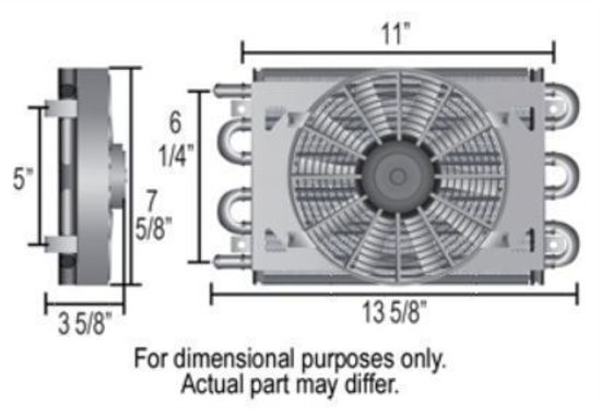 Derale DP12730 Performance Dyno-Cool Fluid Cooler 7.625" X 13.625" X 3.625" Fan 8" 12730
