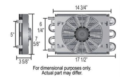 Derale 12731 6 Pass 18" Dyno-Cool Remote Cooler, -6AN