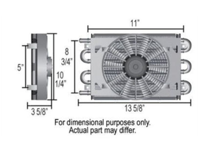 Derale 12732 8 Pass 14" Dyno-Cool Remote Cooler, -6AN