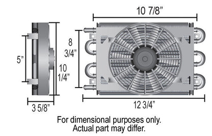 Derale 12742 8 Pass 13" Dyno-Cool Remote Cooler, 11/32"