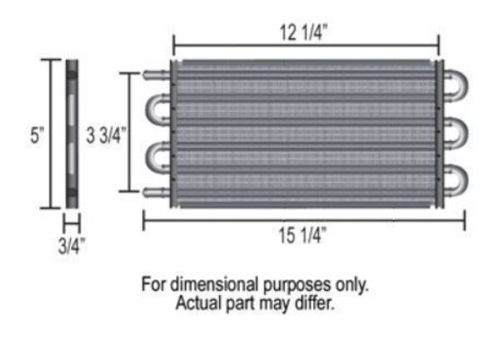 Derale DP12902 Dyno-Cool Transmission Oil Cooler Kit 5"H X 15.25"L X 0.750"W