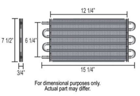 Derale DP12903 Dyno-Cool Transmission Oil Cooler Kit 7.5" X 15.25" X 0.750"