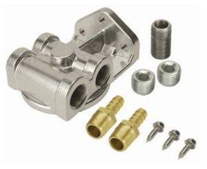 Derale DP13049 Single Remote Oil Filter Mount 1/2" NPT In/Out 3/4"-16 Filter