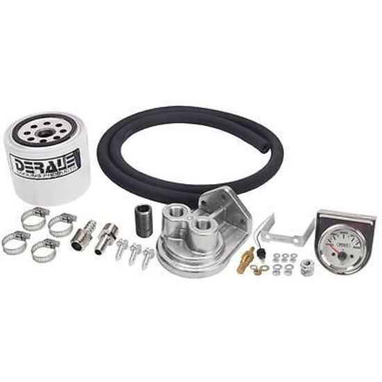 Derale DP13091 Premium Remote Trans Filter Kit 3/8" NPT In/Out 3/4"-16 Filter