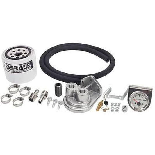 Derale DP13091 Premium Remote Trans Filter Kit 3/8" NPT In/Out 3/4"-16 Filter