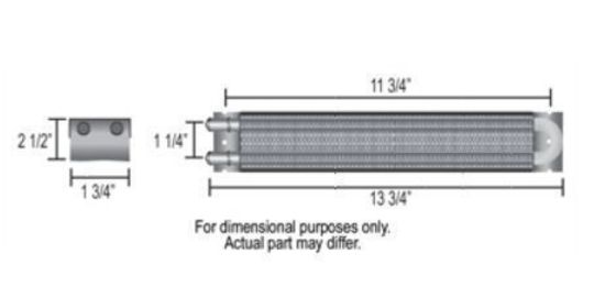 Derale DP13223 Frame Rail Transmission Fluid Cooler 1.75" X 13.75" X 2.5"