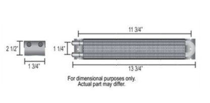 Derale 13223 2 Pass 13" Series 7000 Copper/Aluminum Frame Rail Cooler, -6AN