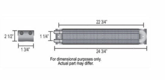 Derale DP13225 Frame Rail Transmission Fluid Cooler 24-3/4" L X 2-1/2" W X 1-3/4"