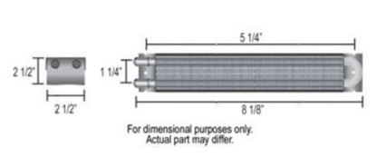 Derale 13310 2 Pass 8" Series 7000 Copper/Aluminum Cooler with Mount Brackets, -6AN