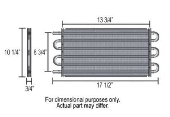 Derale DP13314 7000 Series Transmission Oil Cooler Only 10.25"X17.5" X .750" Black 13314
