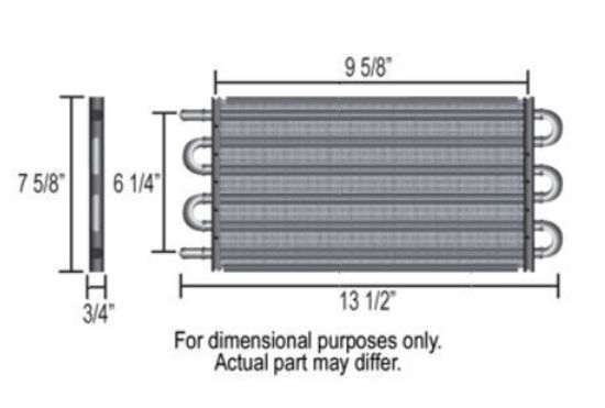 Derale DP13316 7000 Series Transmission Cooler -6An 13-1/2"L X 7-5/8"H X 3/4"W