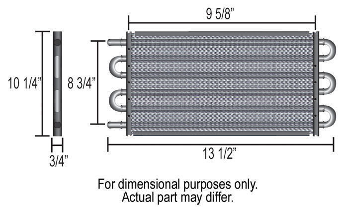Derale 13317 8 Pass 13" Series 7000 Copper/Aluminum Transmission Cooler, -6AN