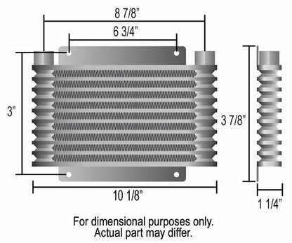 Derale 13611 5 Row Series 9000 Plate & Fin Transmission Cooler Kit, 1/2" NPT