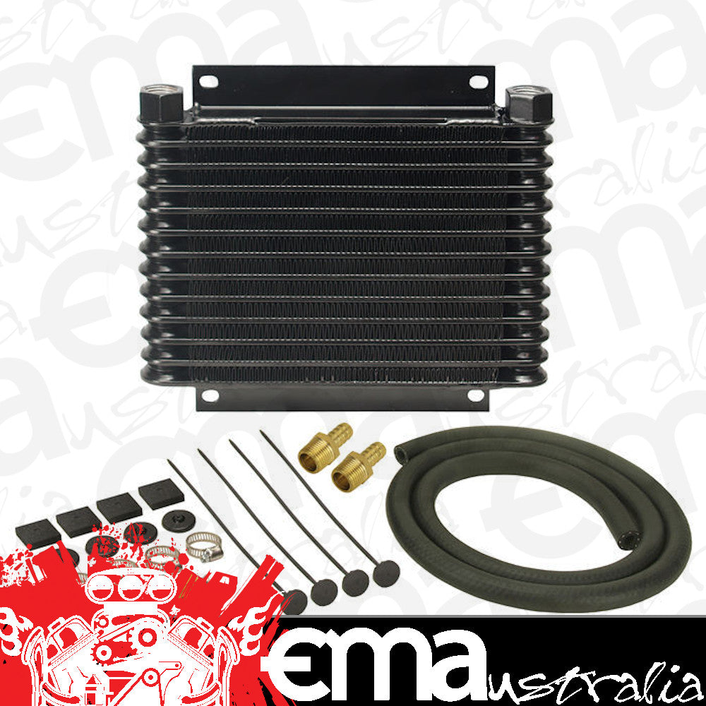Derale DP13613 9000 Transmission Cooler , 1/2" NPT 10.125"L X 8.875"H X 1.25"T