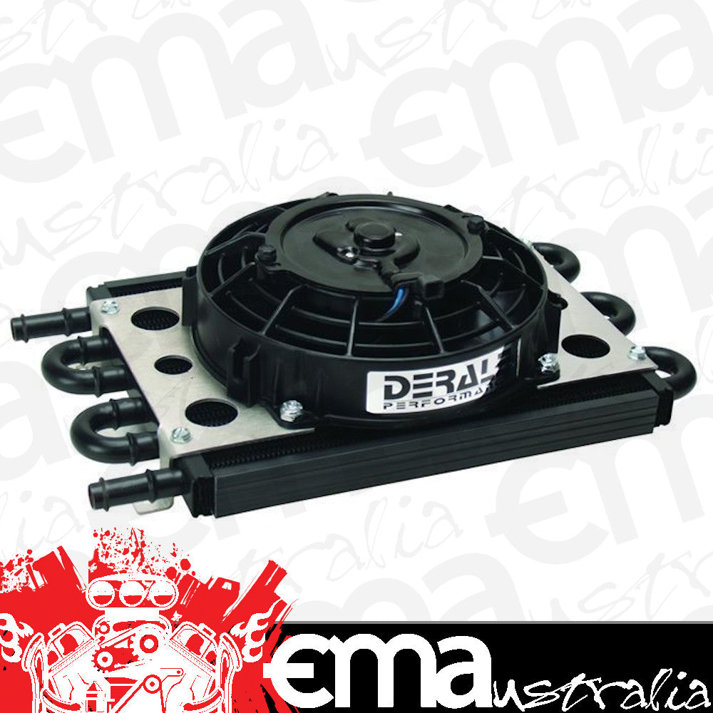 Derale DP13730 6 Pass Econo-Cool Fluid Cooler 13730, 12-3/4"X 7-5/8"X 3-3/4" Fan 7"