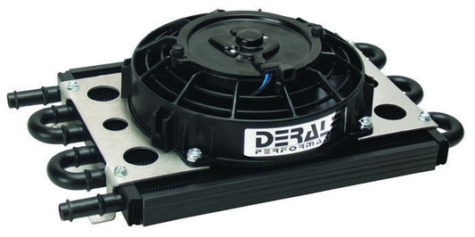 Derale DP13730 6 Pass Econo-Cool Fluid Cooler 13730, 12-3/4"X 7-5/8"X 3-3/4" Fan 7"