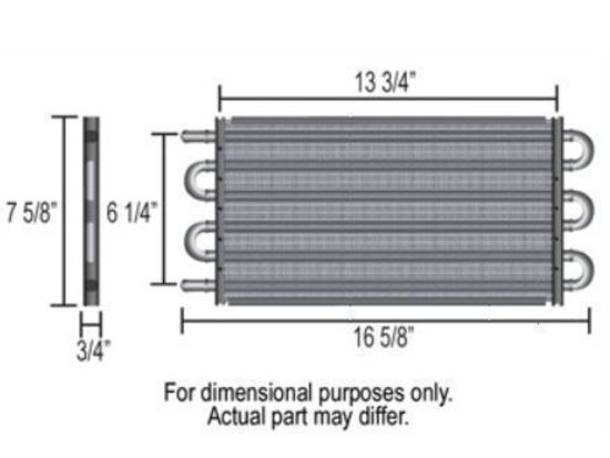 Derale DP15505 Tube & Fin Engine Oil Cooler Kit 16-5/8"L X 7-5/8"H X 3/4"W