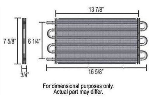 Derale DP15551 Tube & Fin Engine Oil Cooler Kit 16-5/8"L X 7-5/8"H X 3/4"W