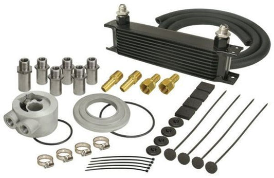 Derale DP15605 Stacked Plate Engine Oil Cooler Kit 13"L X 4-9/16"H X 2"W