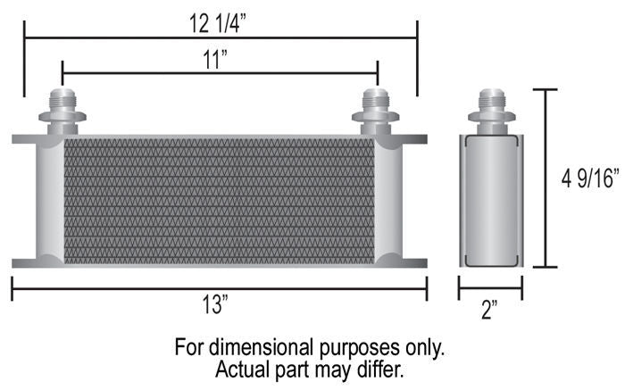 Derale DP15605 Stacked Plate Engine Oil Cooler Kit 13"L X 4-9/16"H X 2"W