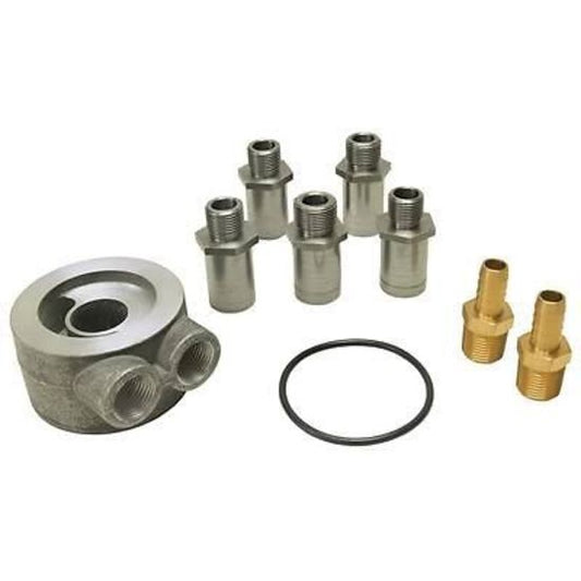 Derale DP15735 Non-Thermostatic Engine Sandwich Adapter Kit 1/2" NPT In/Out