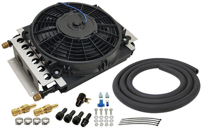 Derale 15900 16 Pass Electra-Cool Remote Transmission Cooler Kit, -8AN Inlets