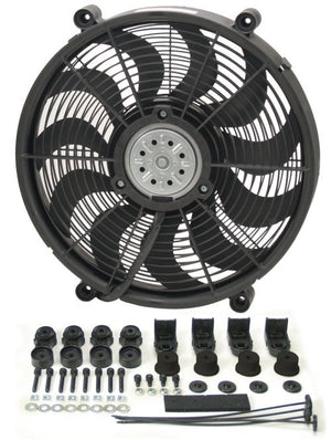 Derale DP16217 Standard High Output Single Rad Electric Fan 17" Fan Size, 16-7/8" L X 16-7/8" H X 2-5/8Quot; W