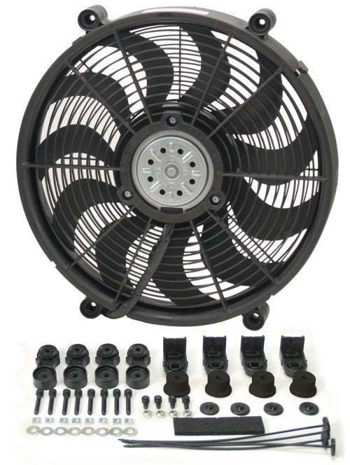 Derale DP16217 Standard High Output Single Rad Electric Fan 17" Fan Size, 16-7/8" L X 16-7/8" H X 2-5/8Quot; W
