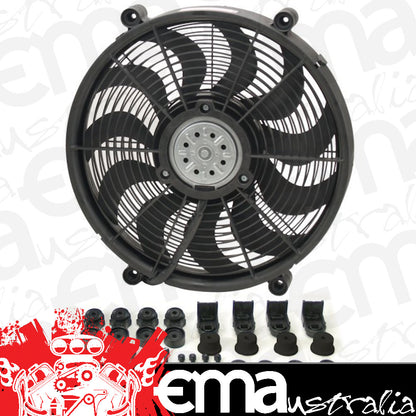 Derale 16217 17" High Output Single RAD Pusher/Puller Fan with Premium Mount Kit