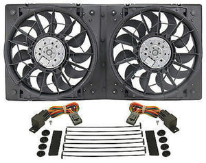 Derale DP16928 12" Dual Electric Fan & Shroud Kit , 28-5/8"W X 13-7/8"H X 3-1/4"D