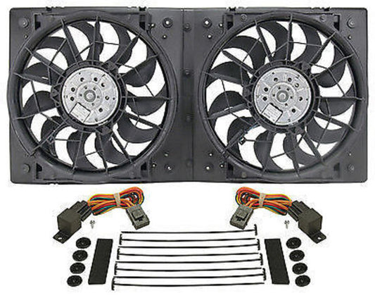 Derale DP16928 12" Dual Electric Fan & Shroud Kit , 28-5/8"W X 13-7/8"H X 3-1/4"D