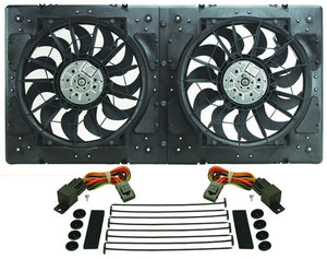 Derale DP16934 12" Dual Electric Fan & Shroud Kit , 31-3/8"W X 15-3/4"H X 3-1/4"