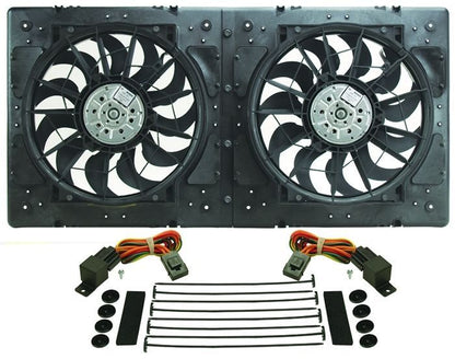 Derale 16934 High Output Dual 12" Electric RAD Fan/Plastic Shroud Kit