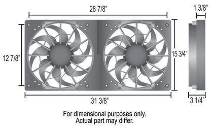 Derale 16934 High Output Dual 12" Electric RAD Fan/Plastic Shroud Kit