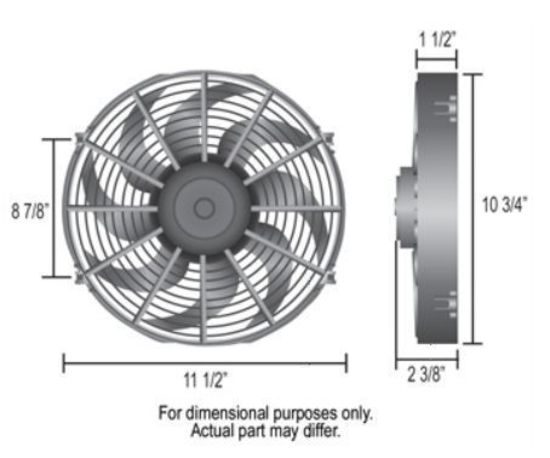 Derale DP18910 Dyno-Cool 10" Curved Blade Electric Thermo Fan 590Cfm Reversable