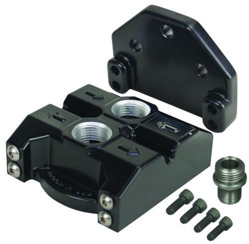 Derale DP35708 Premium Series Ports Up Single Filter Mount 3/4"-16 Thread Black
