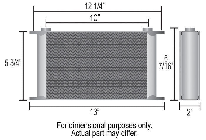 Derale DP51978 Stacked Plate 19 Row Fluid Cooler , 13" L X 6-7/16" H X 2" W Black