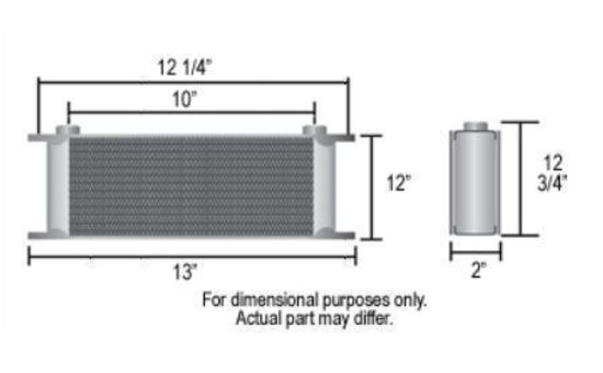 Derale DP54078 Stacked Plate 40 Row Fluid Cooler 13"W X 12-3/4"H X 2"D Black