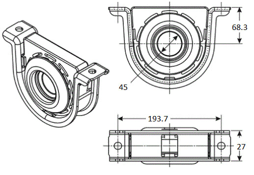 Drive Pro 210084-2X Spicer Type Driveshaft Center Support Bearing
