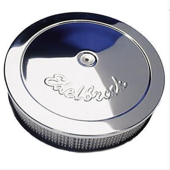 Edelbrock 1207 Pro-Flo Chrome 14" Round Air Cleaner with 3" Paper Element