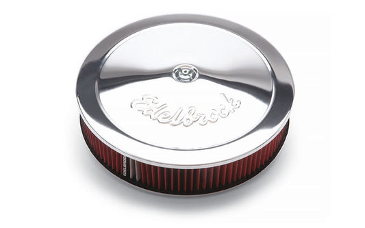 Edelbrock ED1224 Pro-Flo Chrome Air Cleaner 14" x 3" Drop Base 5-1/8 Neck