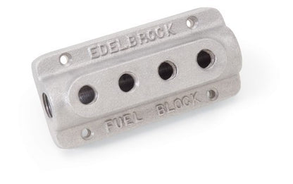 Edelbrock 1290 Quad Outlet Fuel Line Connector #1290 Satin Finish