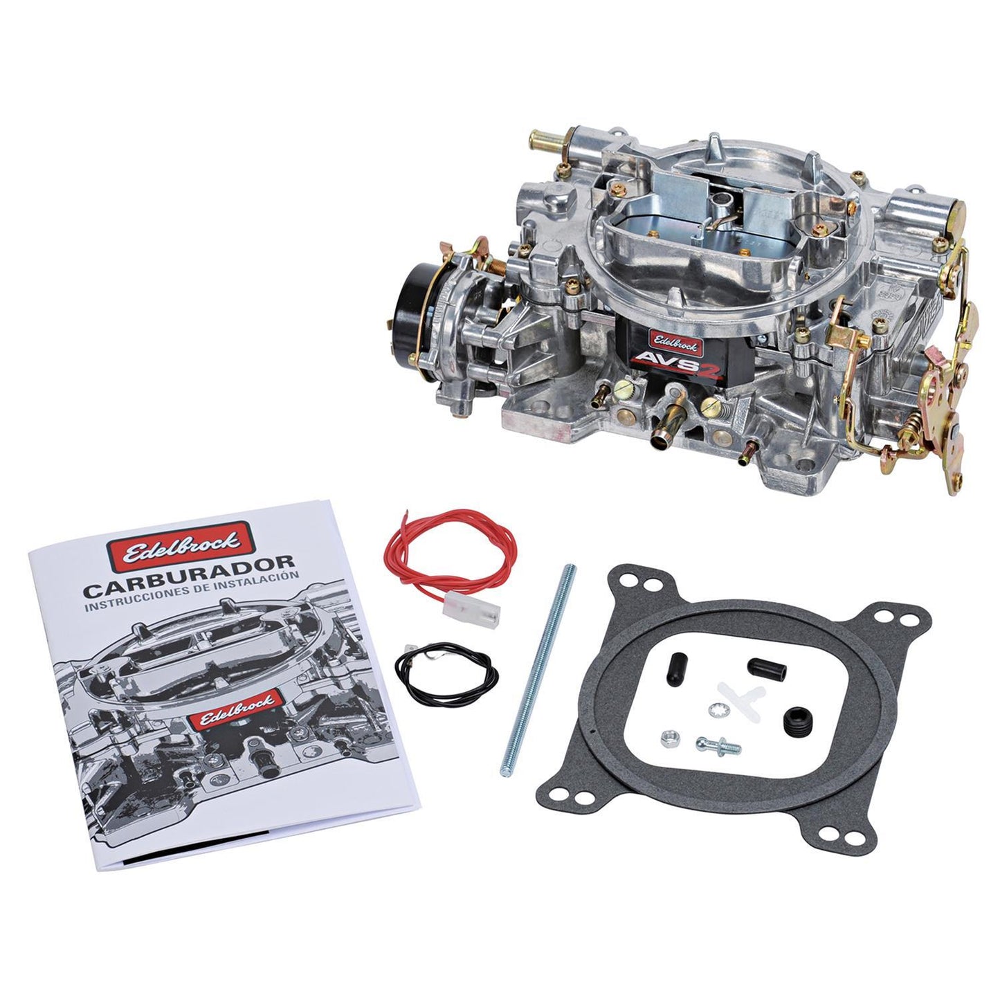 Edelbrock ED1903 AVS2 Series Carburetor 00 CFM 4-Barrel Square Bore Electric Choke Annular Boosters Satin Non-EGR Calibrated for Dual Quads