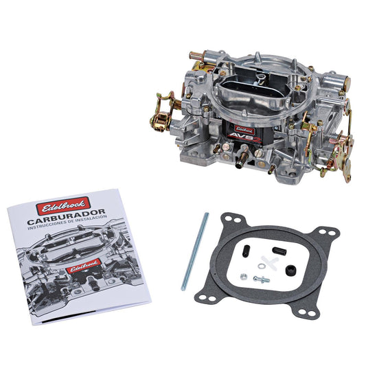 Edelbrock ED1915 AVS2 Series Carburetor 650 CFM 4-Barrel Square Bore Manual Choke Annular Boosters Offroad Spring-Loaded Needle and Seat Satin