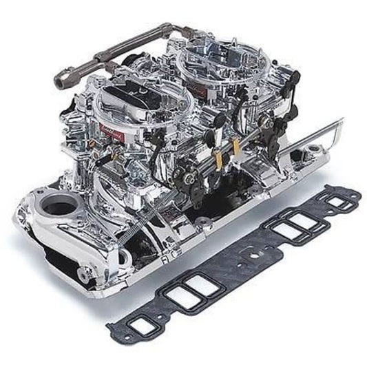Edelbrock ED20254 Edelbrock Performer RPM Dual Quad Air-Gap Manifold & Carburetor Kit ED20254