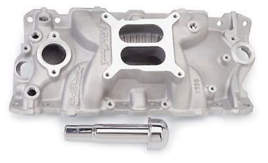 Edelbrock ED2703 Chev SB Performer EPS Dual Plane Intake Manifold w/ Oil Tube & Breather
