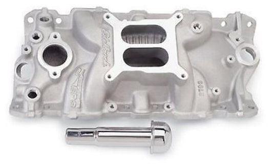 Edelbrock ED2703 Chev SB Performer EPS Dual Plane Intake Manifold w/ Oil Tube & Breather